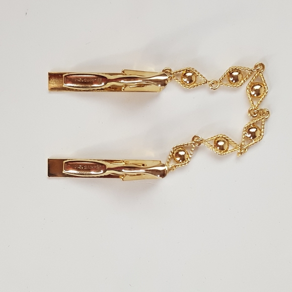 Rare Tie Clip Gold Vintage With Chain - Picture 3 of 8